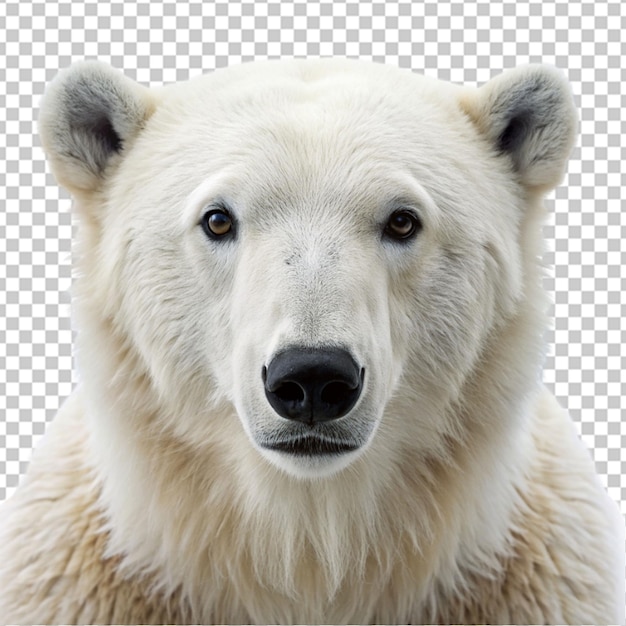 PSD white snow bear portrait png