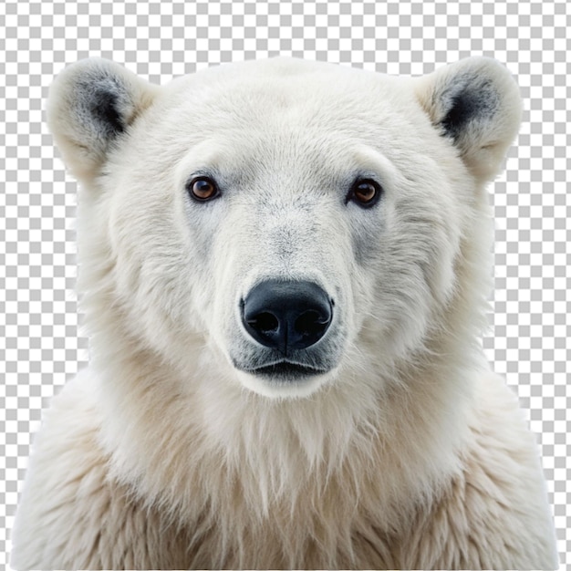 PSD white snow bear portrait png