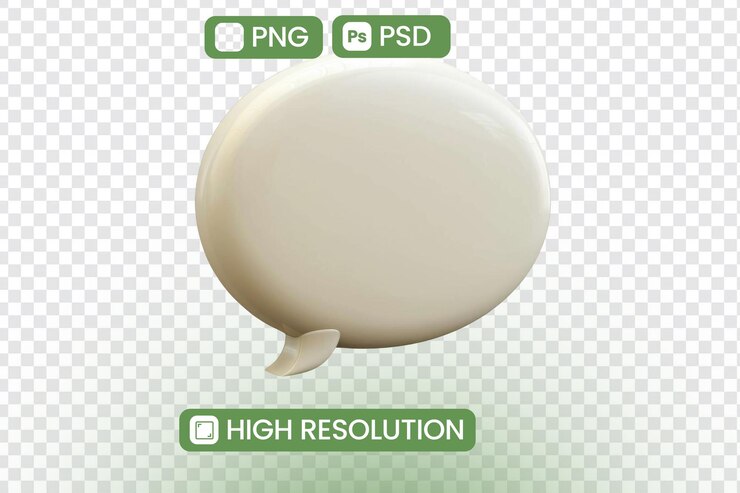 PSD white speech bubble creates conversation space with communication symbolism