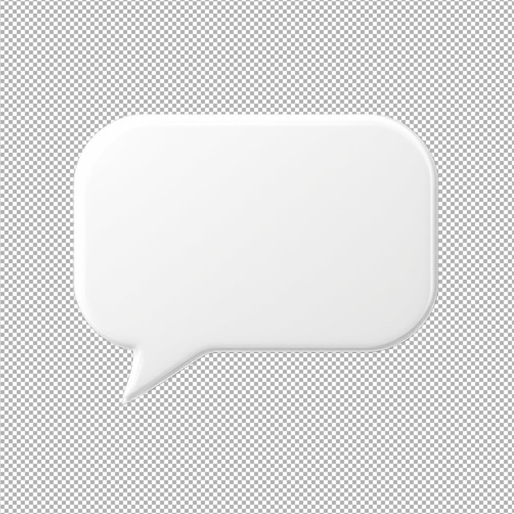 PSD ホワイトスピーチ・バブル (白い紙で書かれた白い言葉)