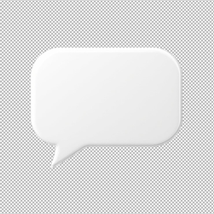 PSD a white speech bubble with a white paper on it that says  the word