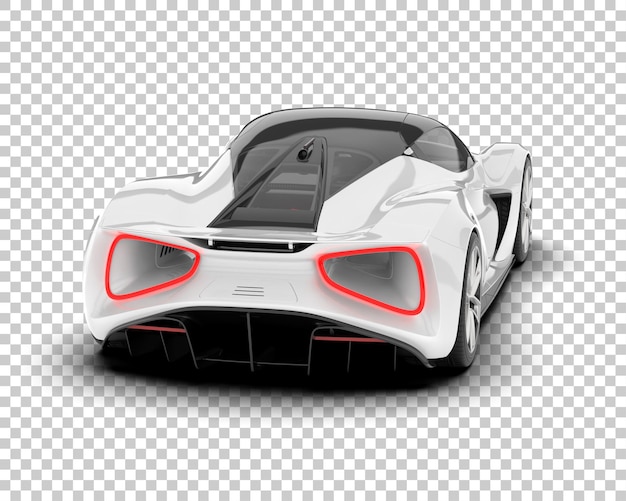 Белый спортивный автомобиль на прозрачном фоне 3d рендеринг иллюстрации