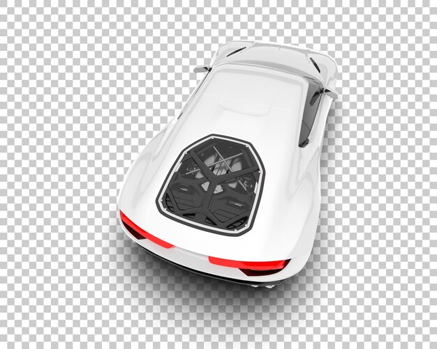 PSD 透明な背景の 3 d レンダリング図に白いスポーツカー