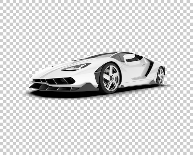 Белый спортивный автомобиль на прозрачном фоне 3d рендеринг иллюстрации