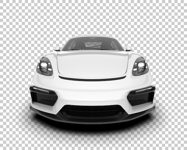 White sport car on transparent background 3d rendering illustration