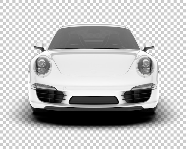 White sport car on transparent background 3d rendering illustration