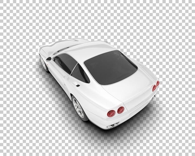 White sport car on transparent background 3d rendering illustration