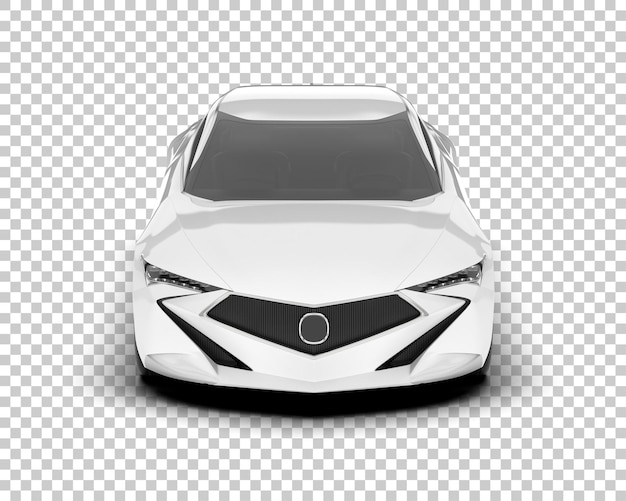 PSD white sport car on transparent background 3d rendering illustration