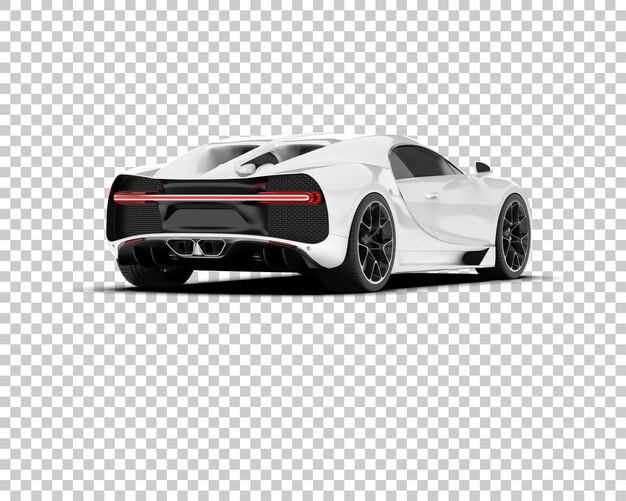 White sport car on transparent background 3d rendering illustration