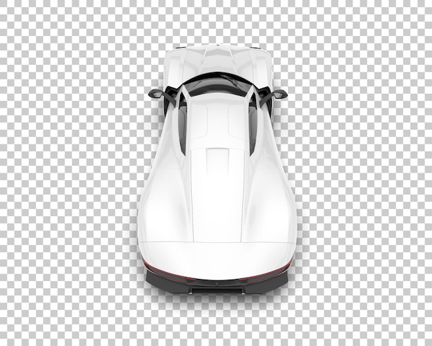 White sport car on transparent background 3d rendering illustration