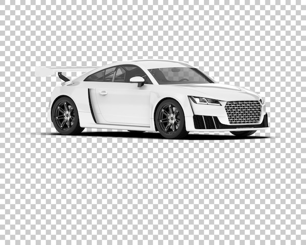White sport car on transparent background 3d rendering illustration