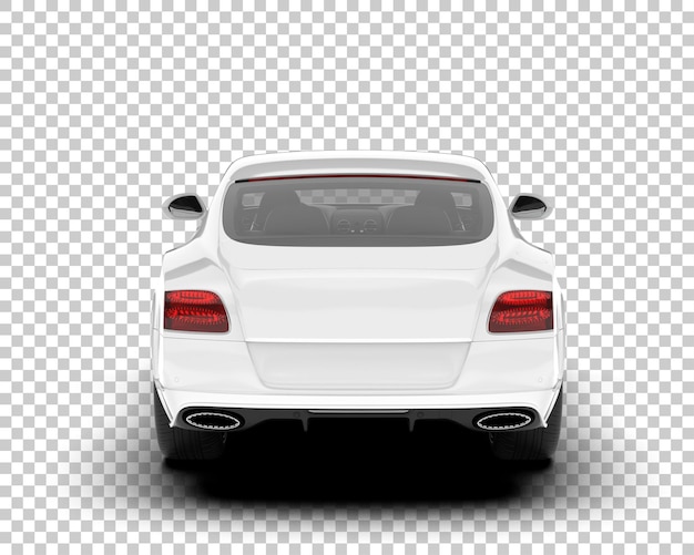 White sport car on transparent background 3d rendering illustration