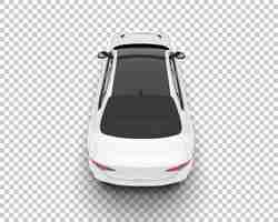 PSD white sport car on transparent background 3d rendering illustration