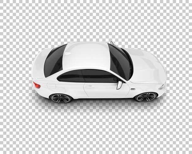 White sport car on transparent background 3d rendering illustration