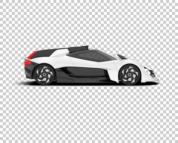 Automobile sportiva bianca su sfondo trasparente 3d rendering illustrazione