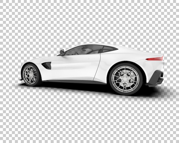 Белый спортивный автомобиль на прозрачном фоне 3d рендеринг иллюстрации