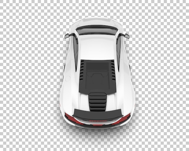 Automobile sportiva bianca su sfondo trasparente 3d rendering illustrazione
