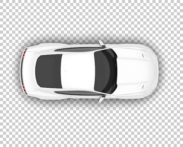 White sport car on transparent background 3d rendering illustration