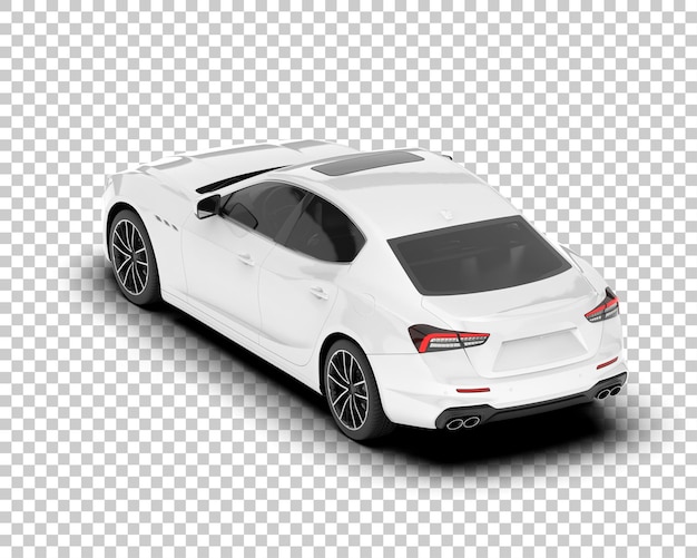 PSD white sport car on transparent background 3d rendering illustration