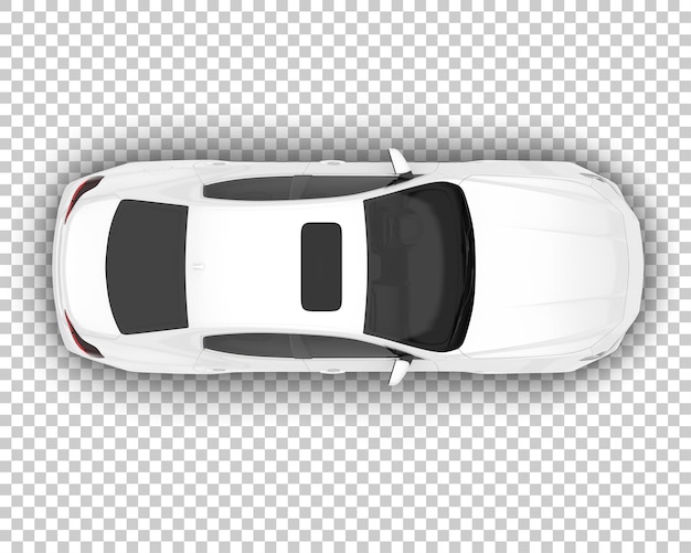 White sport car on transparent background 3d rendering illustration