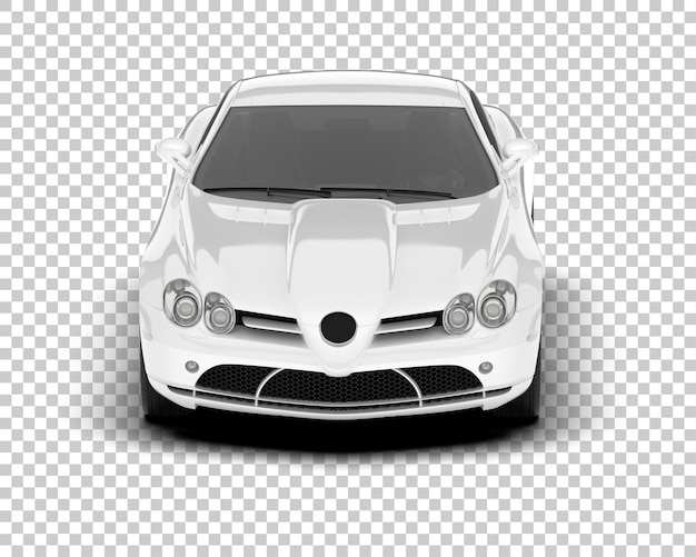 PSD white sport car on transparent background 3d rendering illustration