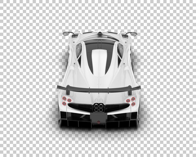 White sport car on transparent background 3d rendering illustration