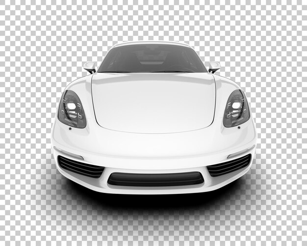 PSD white sport car on transparent background 3d rendering illustration