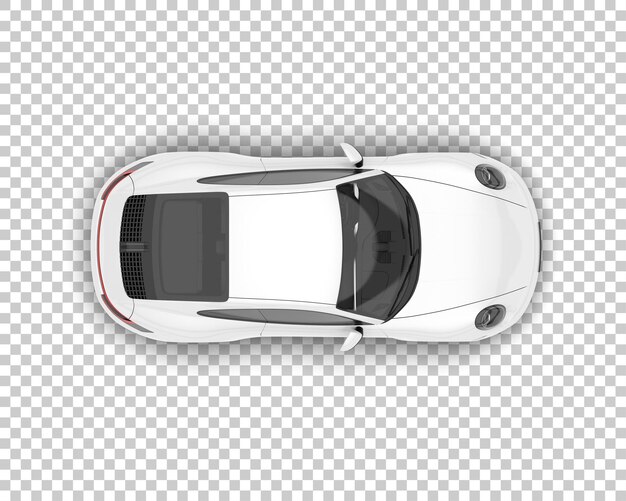 PSD white sport car on transparent background 3d rendering illustration