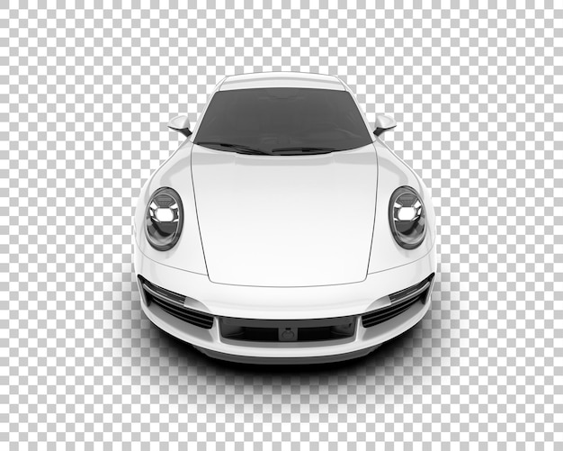 PSD white sport car on transparent background 3d rendering illustration