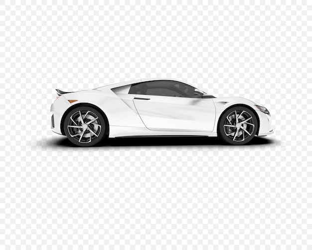 Белый спортивный автомобиль на прозрачном фоне