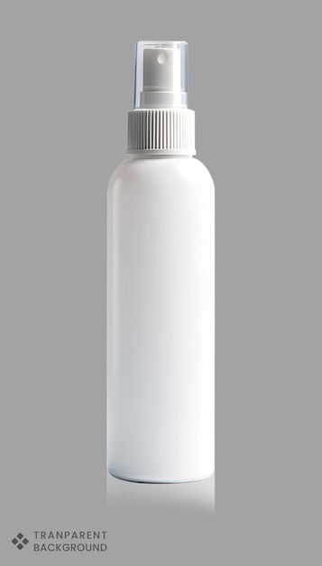 White Spray Bottle Mockup Isolated on a Gray Background Packaging Design Template