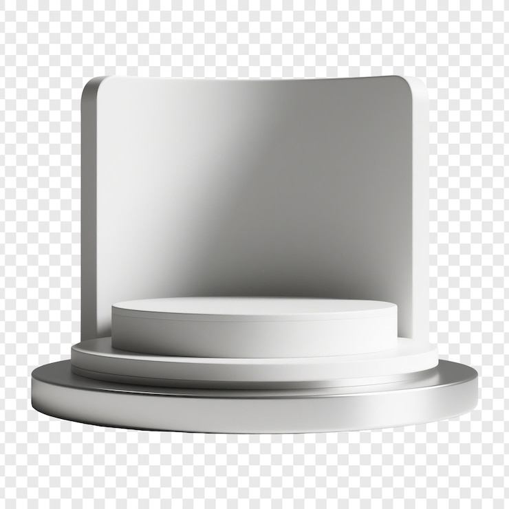 PSD white stage podium for product presentation