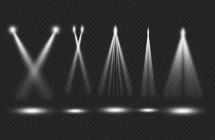 PSD white stage transparent spotlight effects