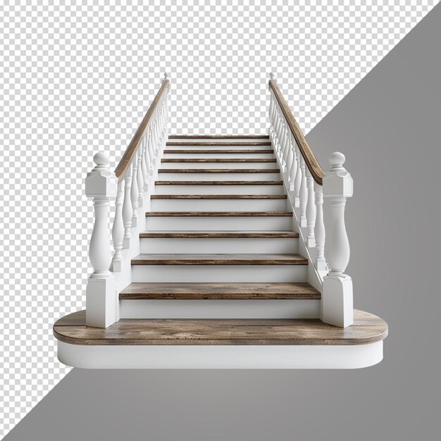 PSD white stair isolated on white background