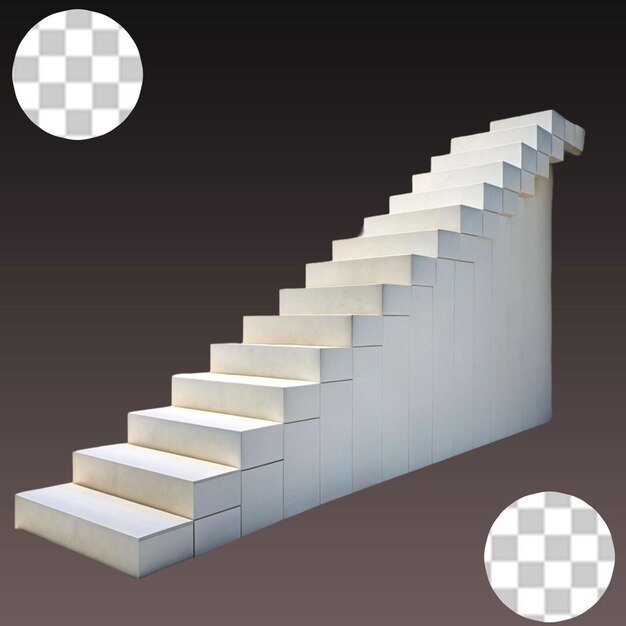 White stairs isolated on a transparent background