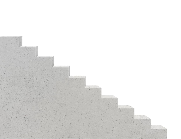 PSD white stairs realistic in concrete interior transparent backgro