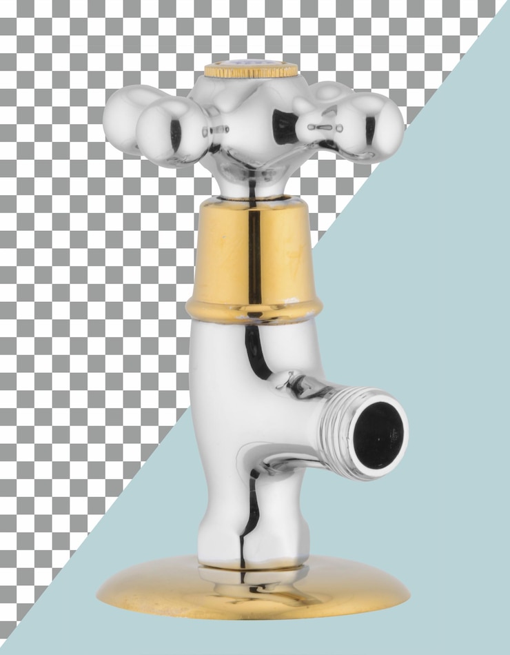 PSD a white statue of a man with a gold horn