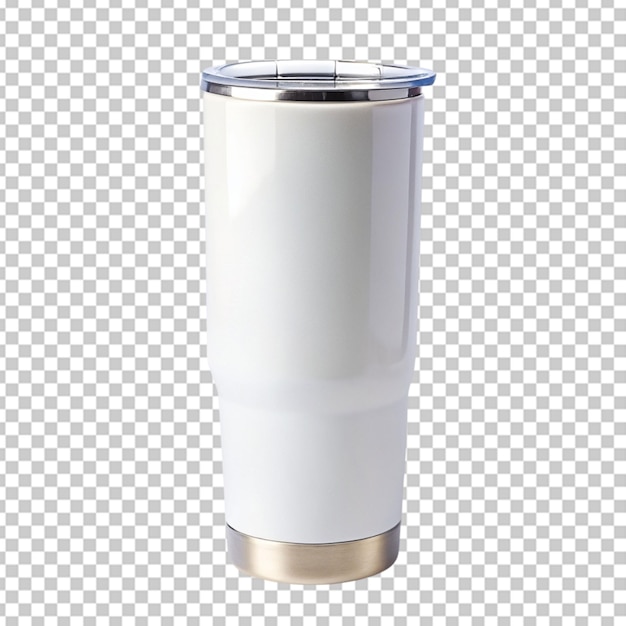 White steel empty tumbler transparent background