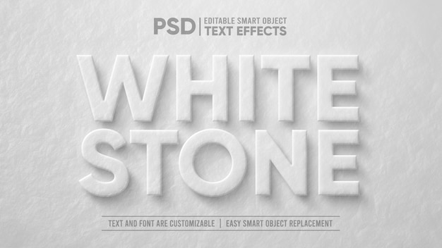 White Stone 3D bewerkbaar teksteffect