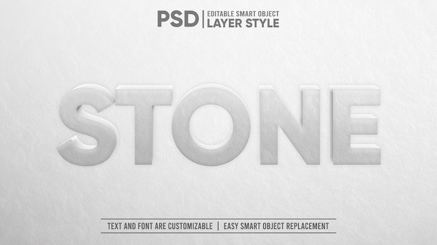 White Stone 3D Editable Layer Style Text Effect