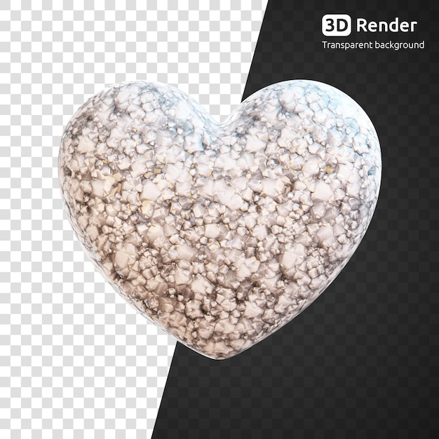 White stone heart 3d