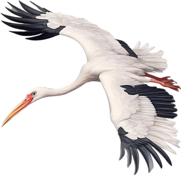 PSD 화이트 스토크 클로즈업 (white stork closeup) 화트 스토크 (ciconia ciconia) 의 컬러 연필 스케치