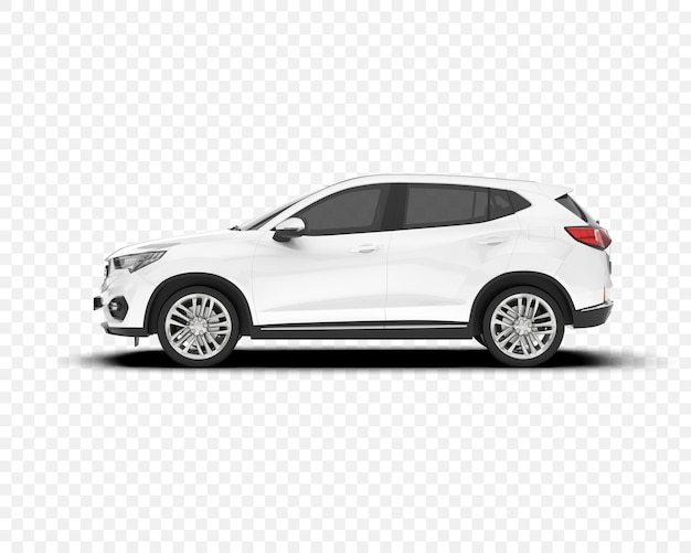 ホワイト SUV サイドビュー