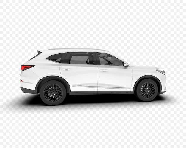 黒い車輪の白いSUV モダンでスタイリッシュな車