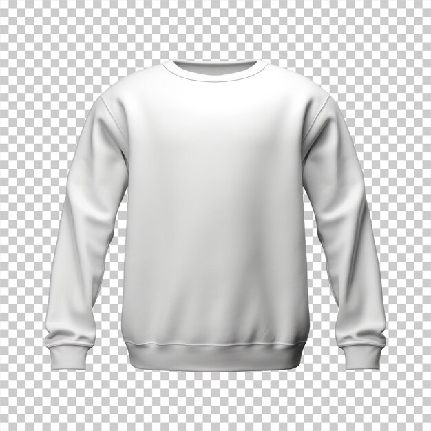 PSD white sweater isolated on transparent background