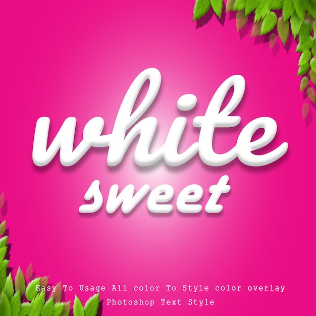 PSD white sweet text style