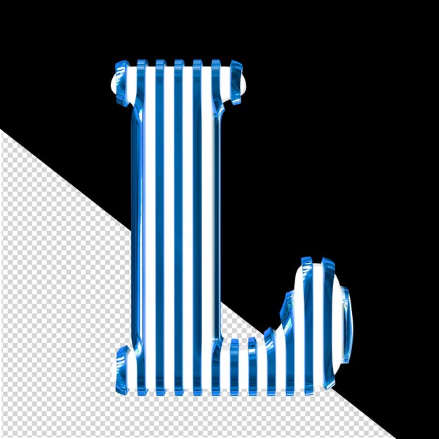 青い垂直超薄型ストラップ文字 l の白いシンボル
