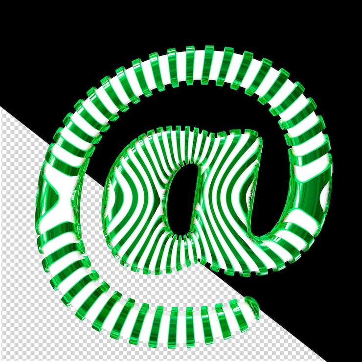 PSD white symbol with green vertical ultrathin straps