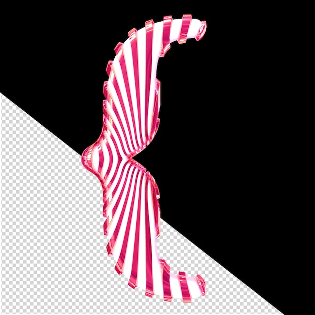 PSD simbolo bianco con cinghie ultra sottili verticali rosa