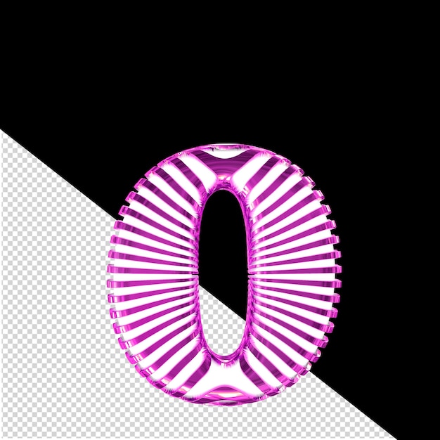 PSD 白いシンボルと紫色の超薄い水平のストラップ 文字 o